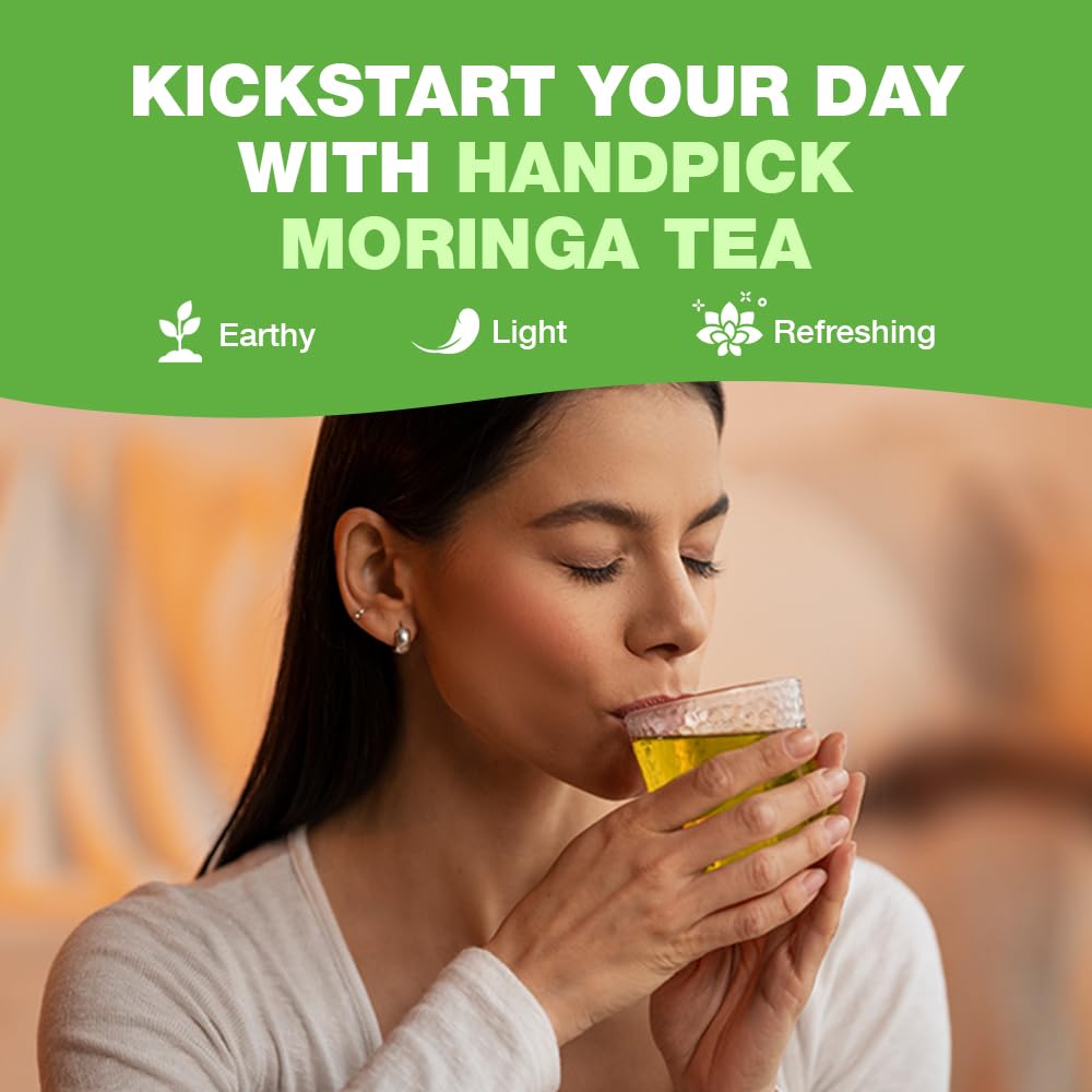 HANDPICK Moringa Tea Bags - 100 Count Caffeine Free Herbal Tea | Non-GMO, Eco-Conscious Teabags 6