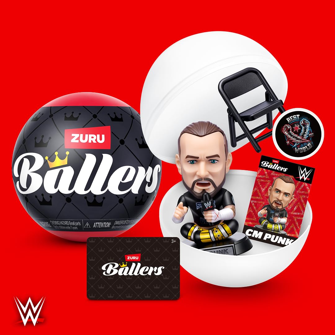 ZURU BALLERS WWE Series 1 Action Figure Playset - 2 Pack | Collectible Wrestlers | Ages 3+ 6