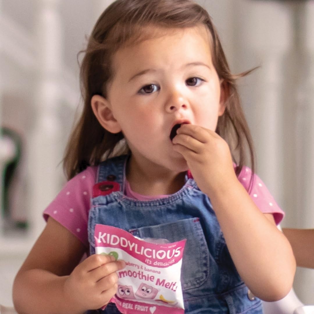 Kiddylicious Strawberry and Banana Smoothie Melts - 16 x 6g Fruit Snacks