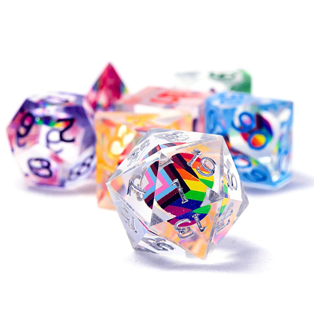 Sirius Dice Dungeons & Dragons Progress Pride Dice Set - 7-Piece Polyhedral RPG Dice