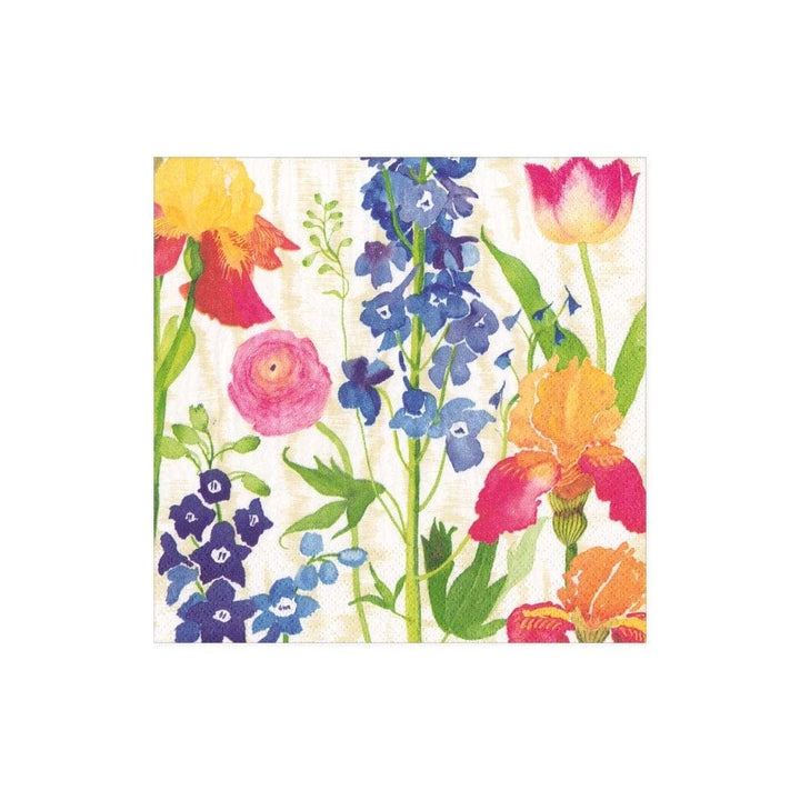 Caspari Summer Garden Triple-Ply Cocktail Napkins in White, 20 per Pack