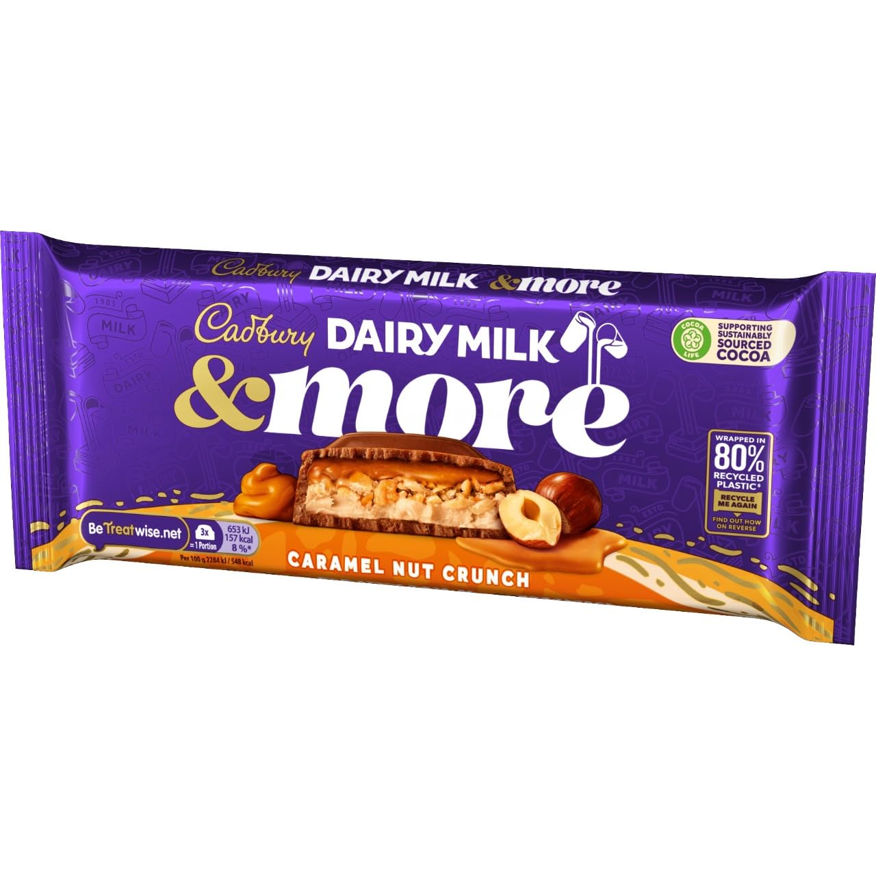 Cadbury Dairy Milk & More Caramel Nut Crunch Chocolate Bar 200g