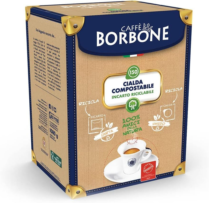 Caffè Borbone - Decaffeinated Coffee Compostable Pods (150 Pods, ESE 44mm)