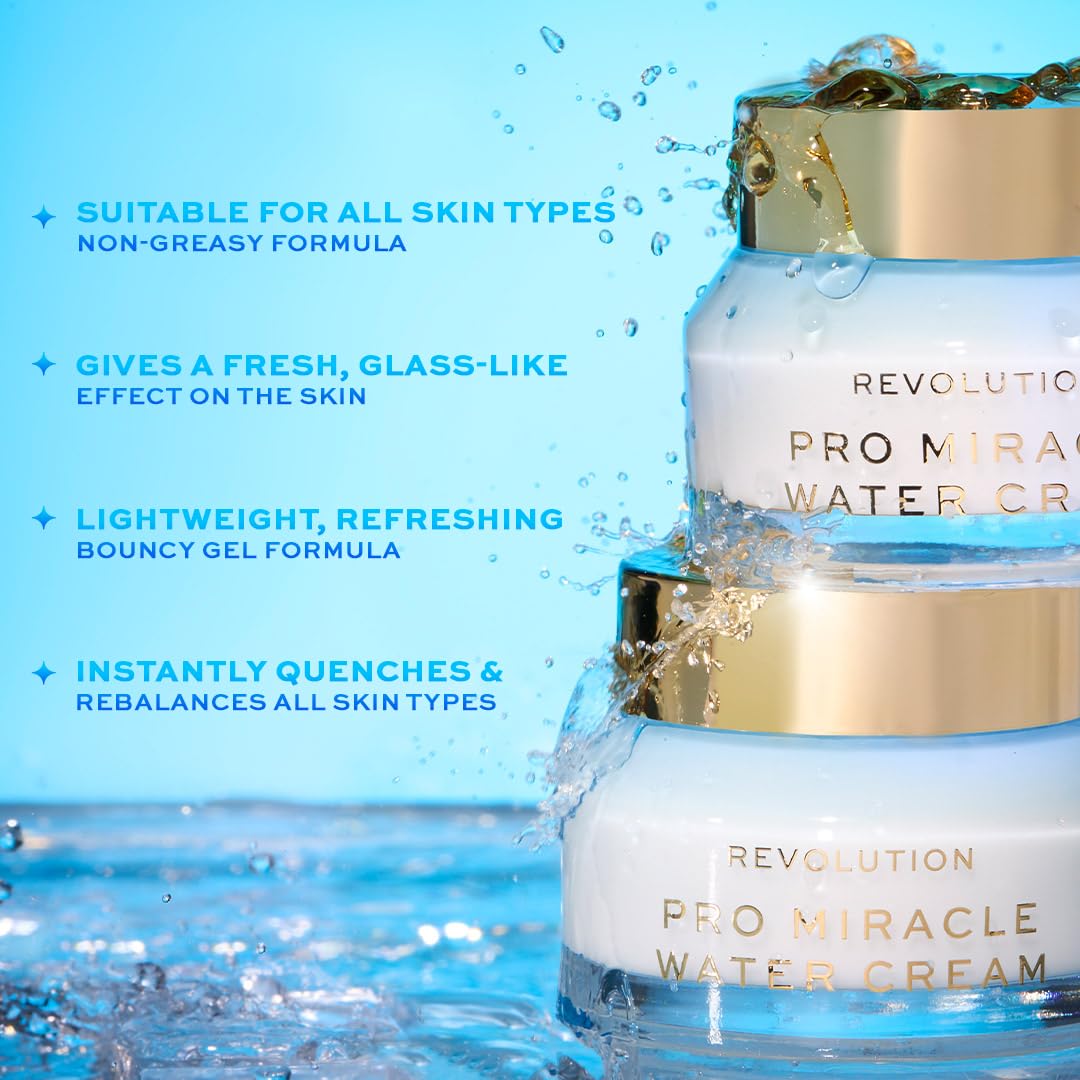 Makeup Revolution Pro Miracle Water Cream - Hydrating, Plumping, Glass-like Glow | 50ml