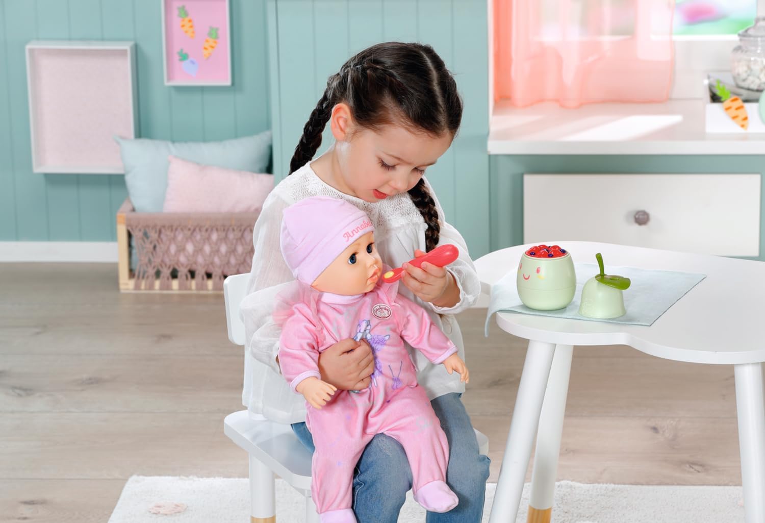 Baby Annabell Lunch Time Feeding Set 707494 - Pear-Shaped Lunch Box with Sound Effects for 3+ Years 5