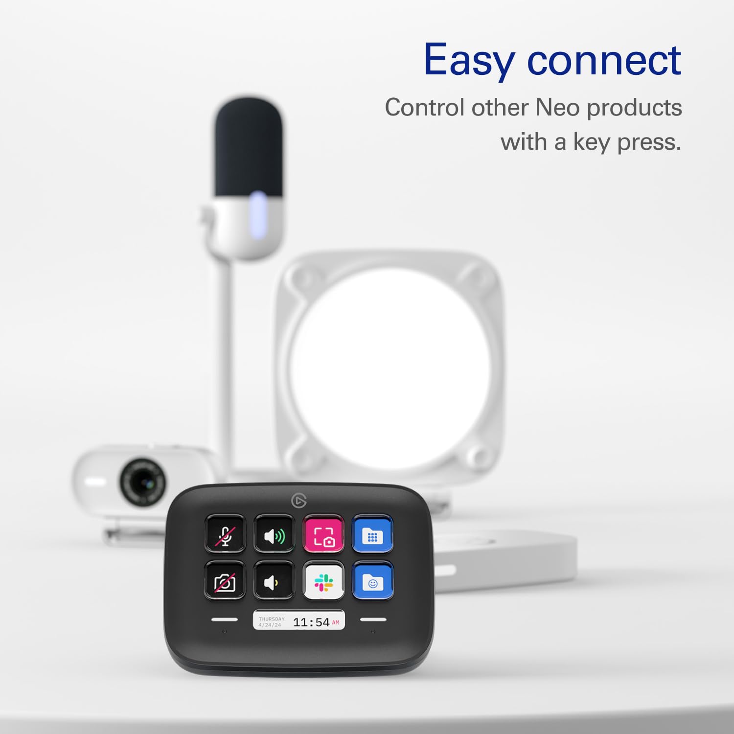 Elgato Stream Deck Neo (Black) – 8 Customisable Keys, 2 Touch Points,