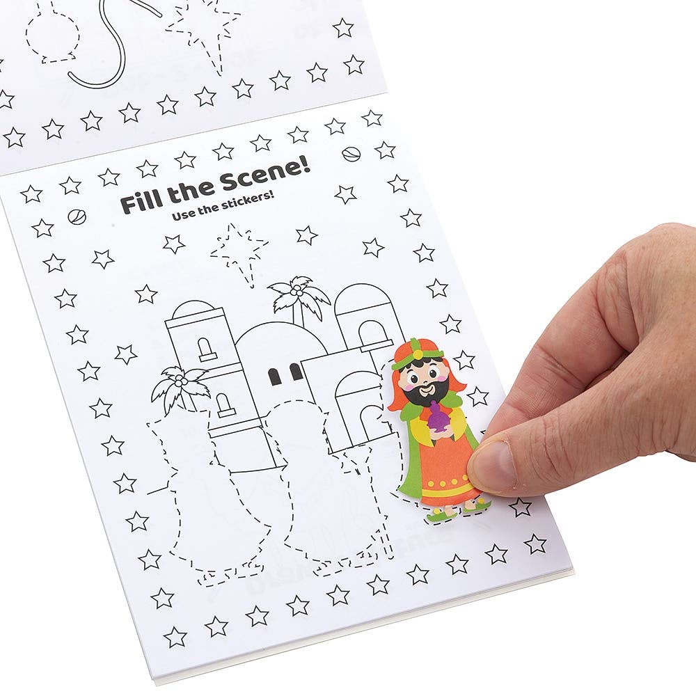 Baker Ross FX289 Nativity Activity Sticker Books - Pack of 8