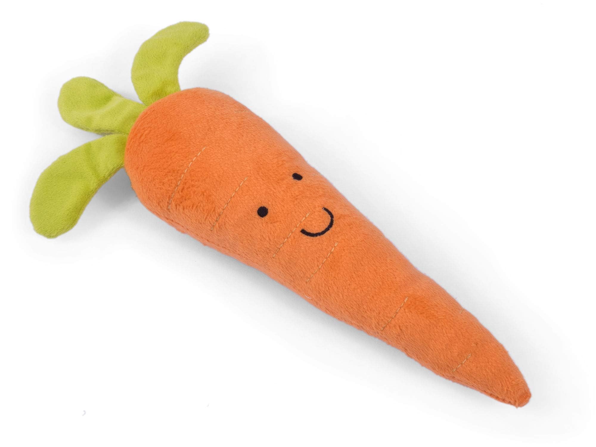 Petface Foodie Faces Fluffy Carrot Dog Toy - Squeaky, Plush, Indoor Play
