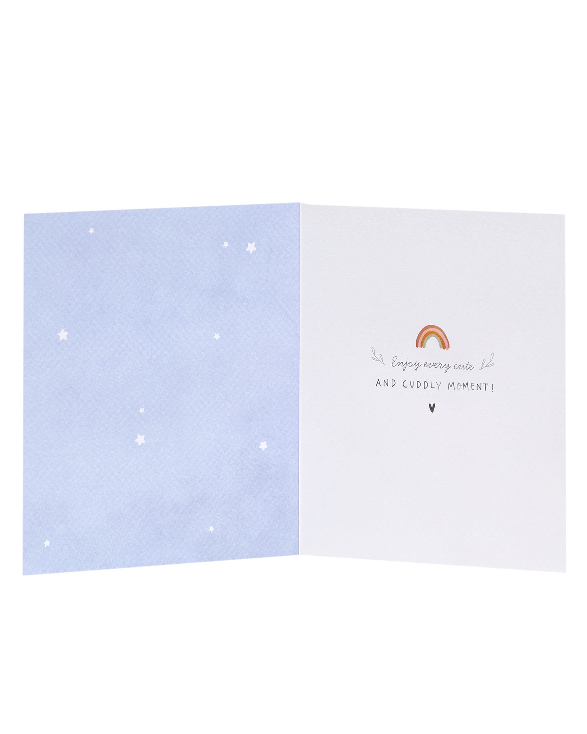 UK Greetings New Baby Boy Card | 3D Raised Icons & Gold Foil | 165 x 190 mm