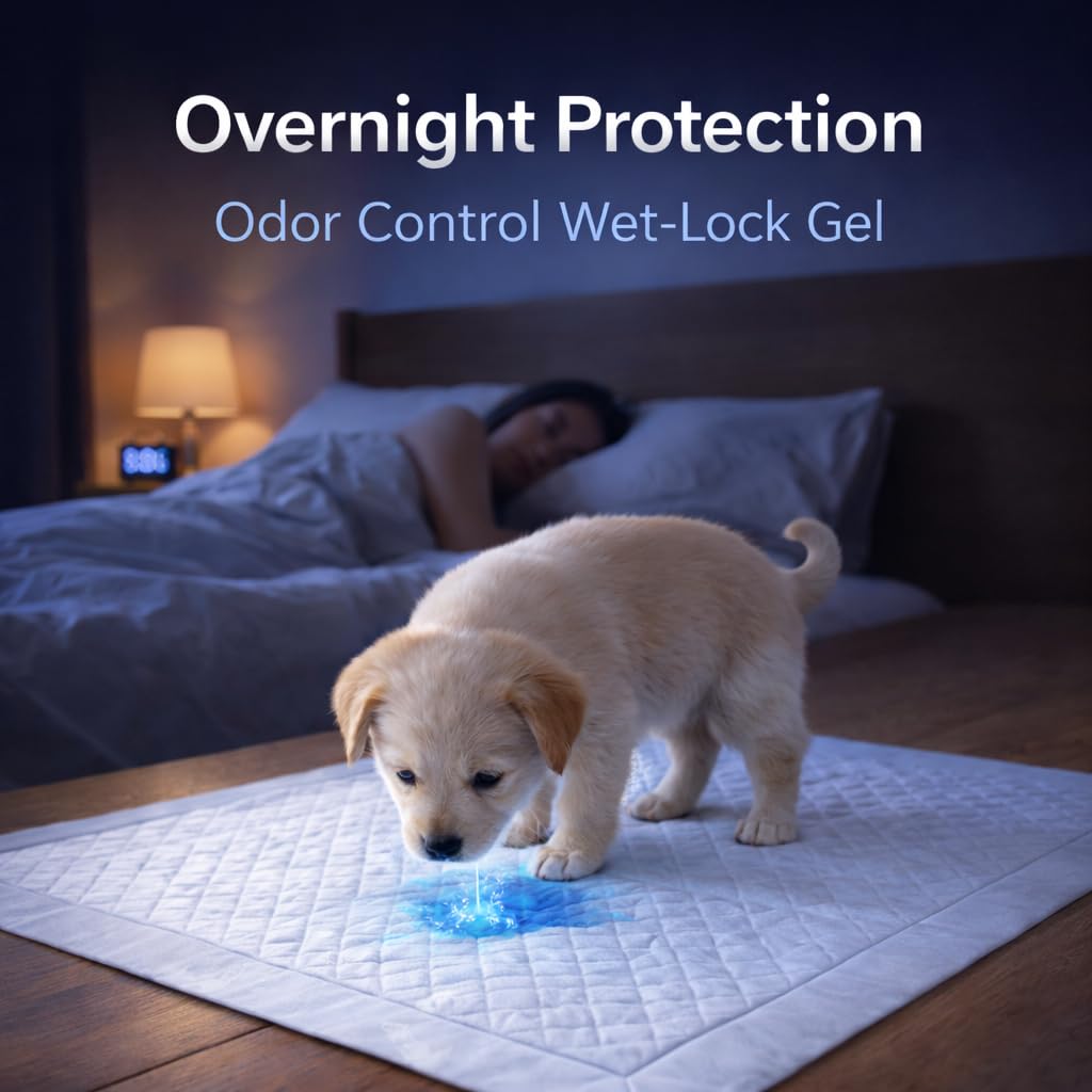 1ABOVE Puppy Training Pads - 50 Pack | 56x56CM Super Absorbent Leak Proof Pads 6