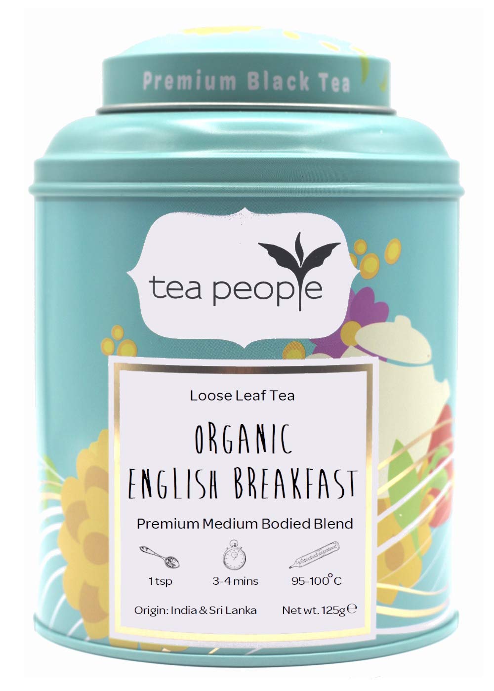 Tea People Organic English Breakfast, Loose Leaf Black Tea in Tin Caddy 1
