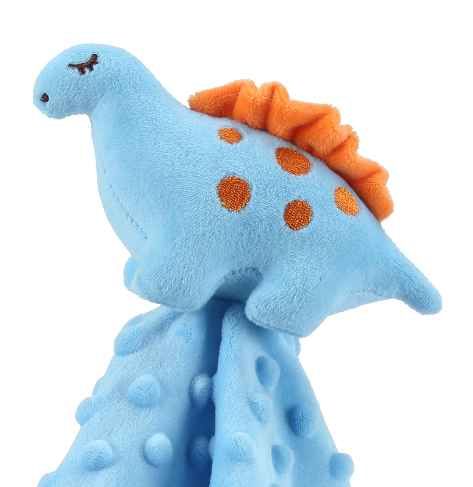 CREVENT Cozy Plush Security Blanket Lovey - Blue Dinosaur | 34x34cm | Sherpa Fleece 4
