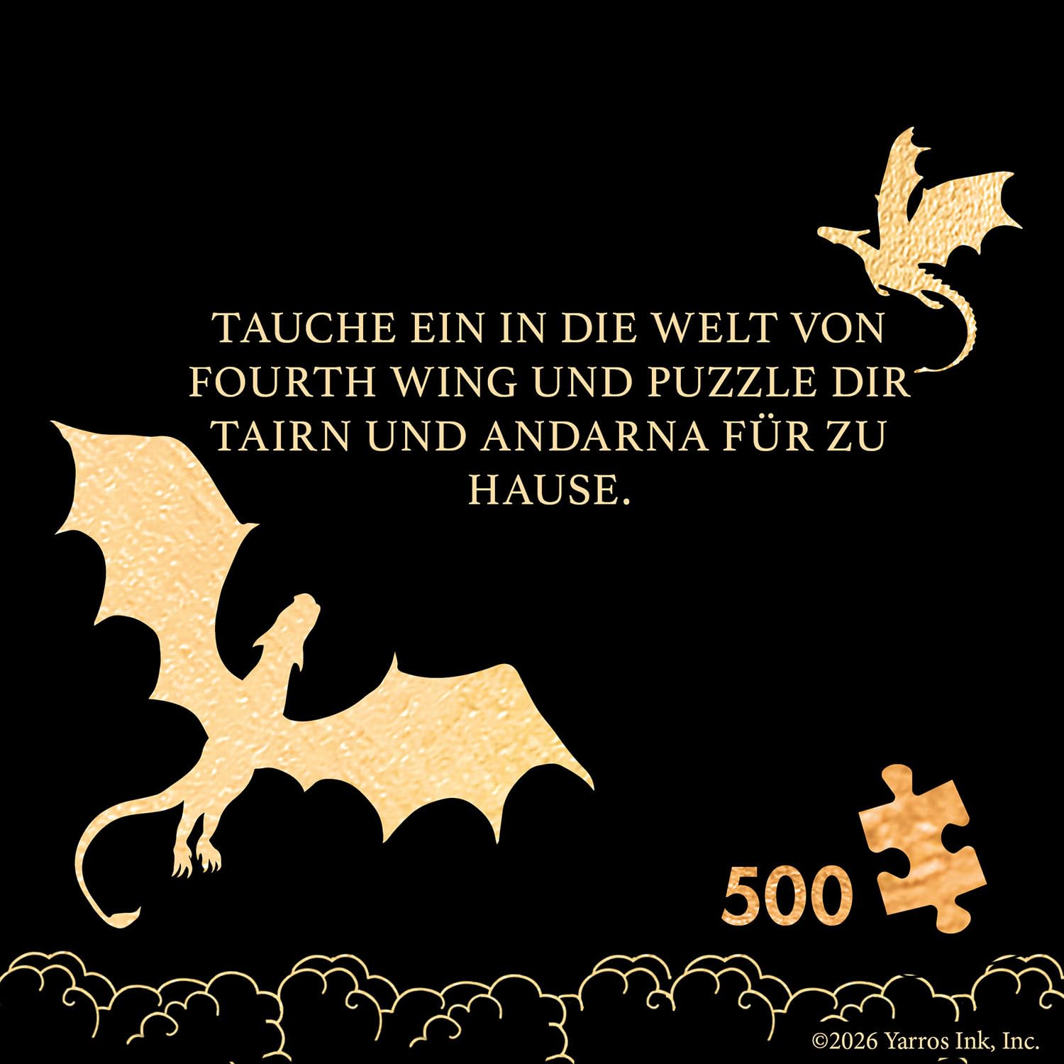 Kosmos Fourth Wing: Dragons Puzzle - 500 Piece Round Jigsaw | Romantasy Fan Gift | Age 3+ 4