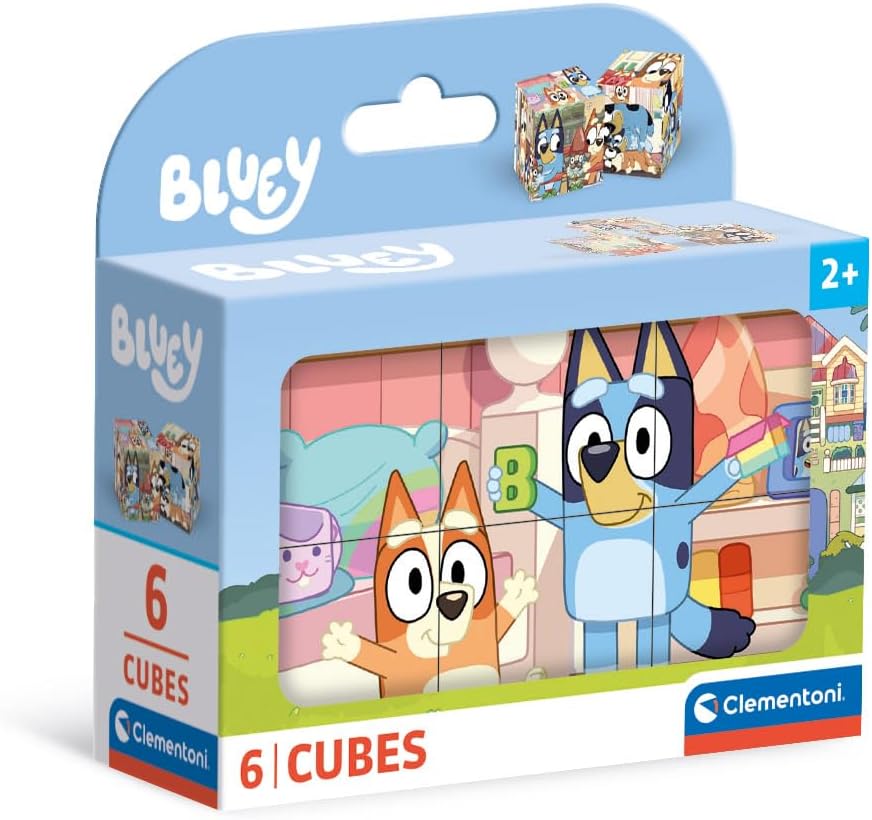 Clementoni Bluey 6-Piece Cube Puzzle Set - Educational Toddler Toy for Ages 2-4 1