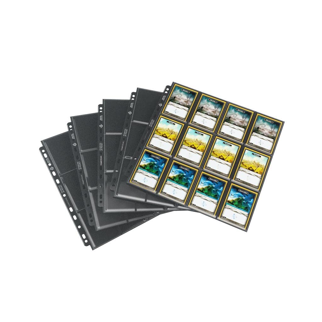 Gamegenic Sideloading 24-Pocket Pages - Black | Fits Standard & Japanese Cards | 10 Count