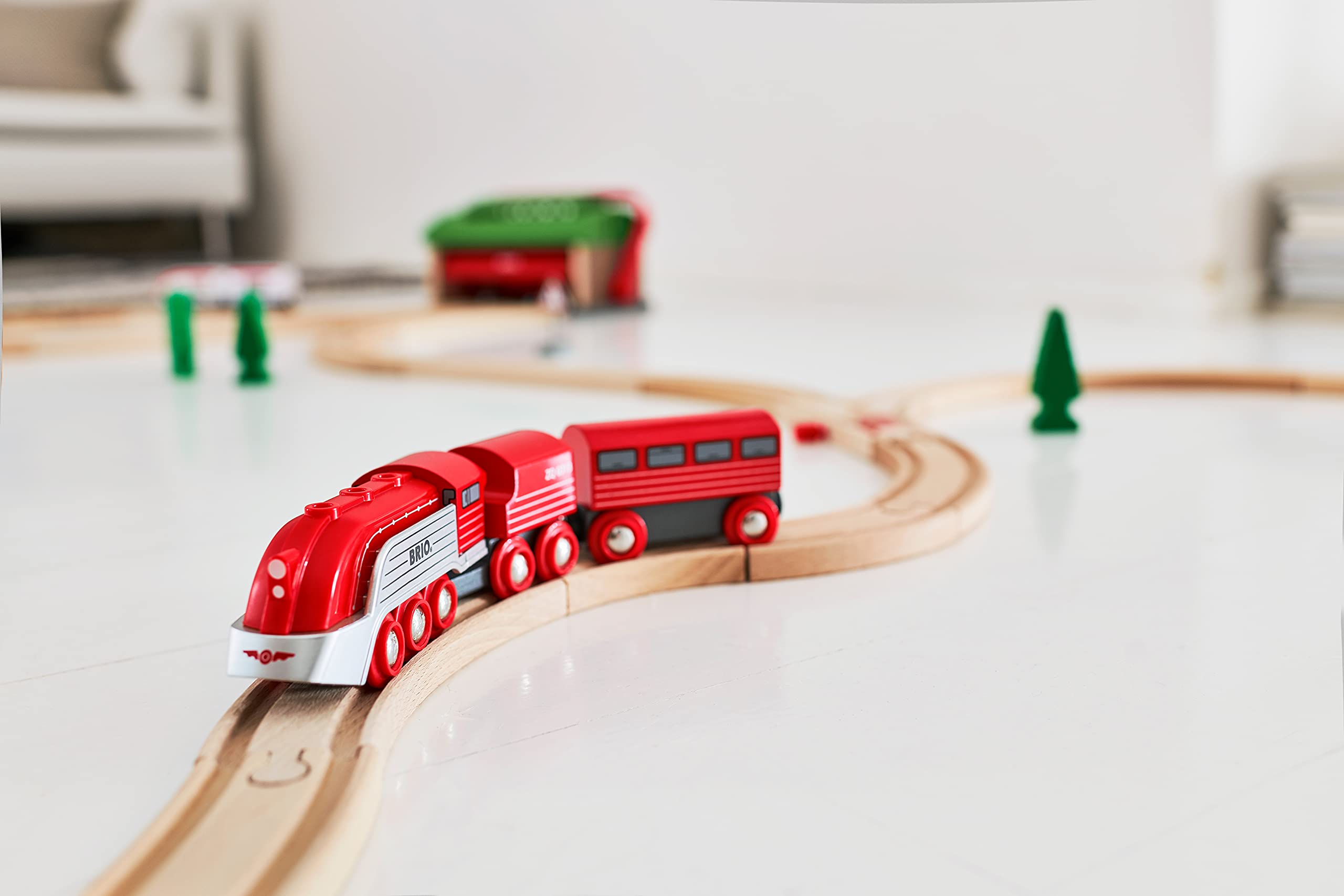 BRIO Streamline Train Set with Tender and Carriage | Retro-Futuristic Design | Ages 3+ | Wood 2