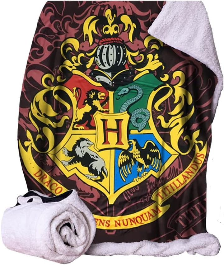 Harry Potter Hogwarts Crest Throw 100 * 150cm, Brown