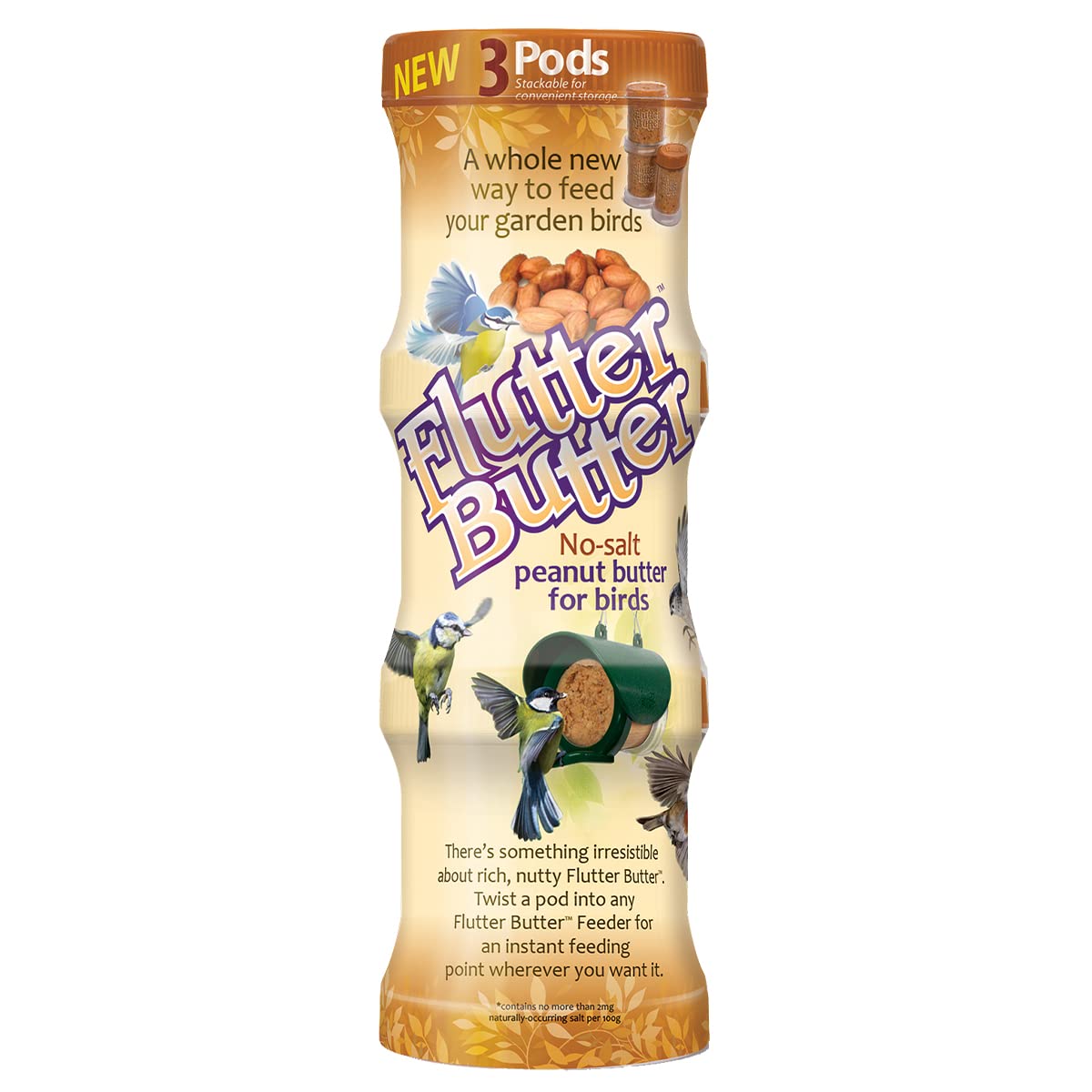 Flutter Butter Original Pods - 3 Pack of 170g Bird Food Capsules | Jacobi Jayne