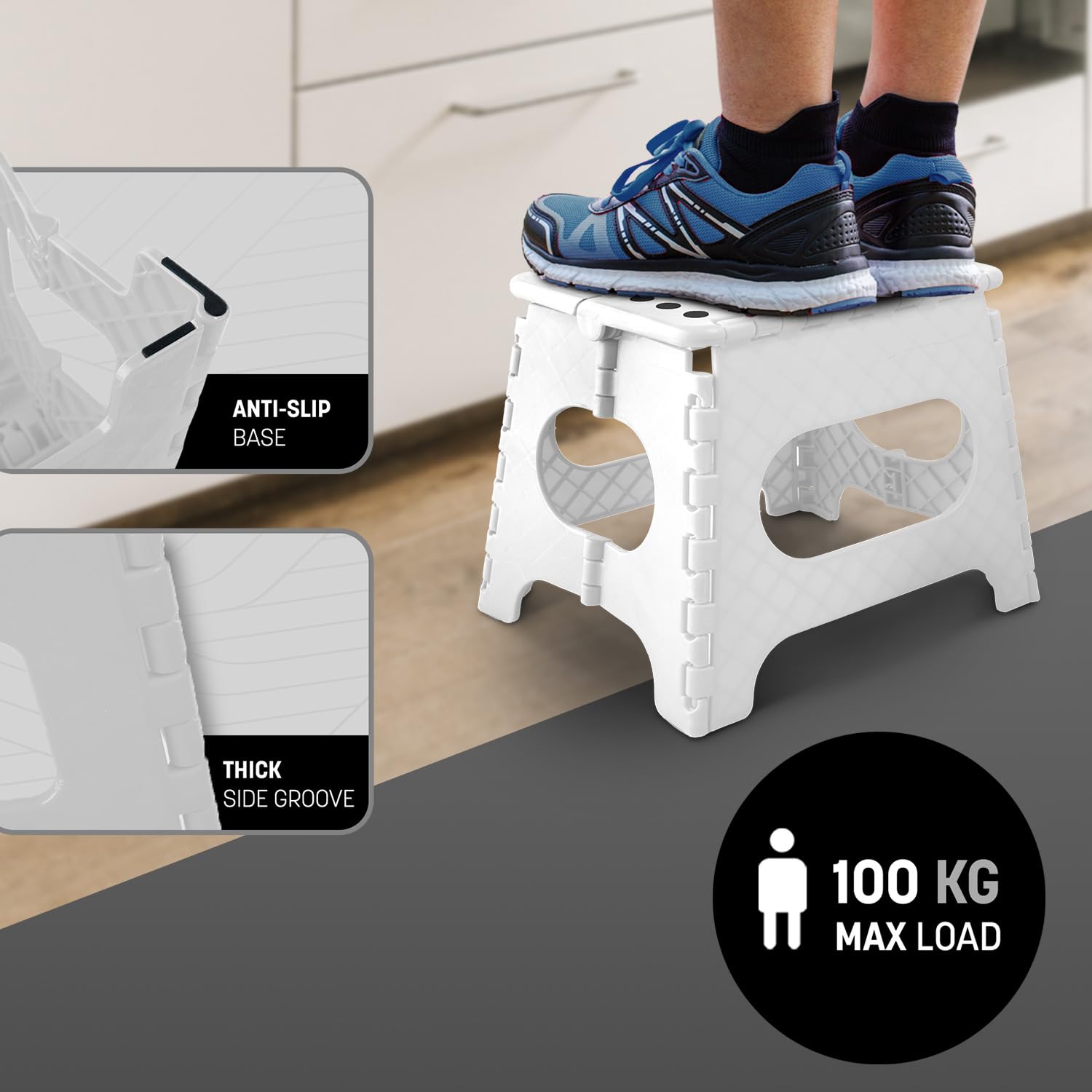 KEPLIN 11 Inch Heavy Duty Folding Step Stool | 150kg Capacity | Plastic 6