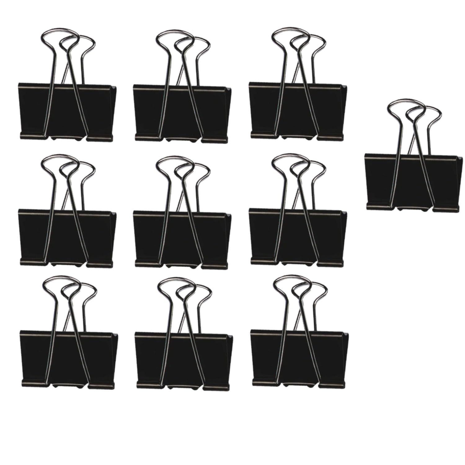 Q-Connect Foldback Clips - 51mm Size, Black Metal, Pack of 10