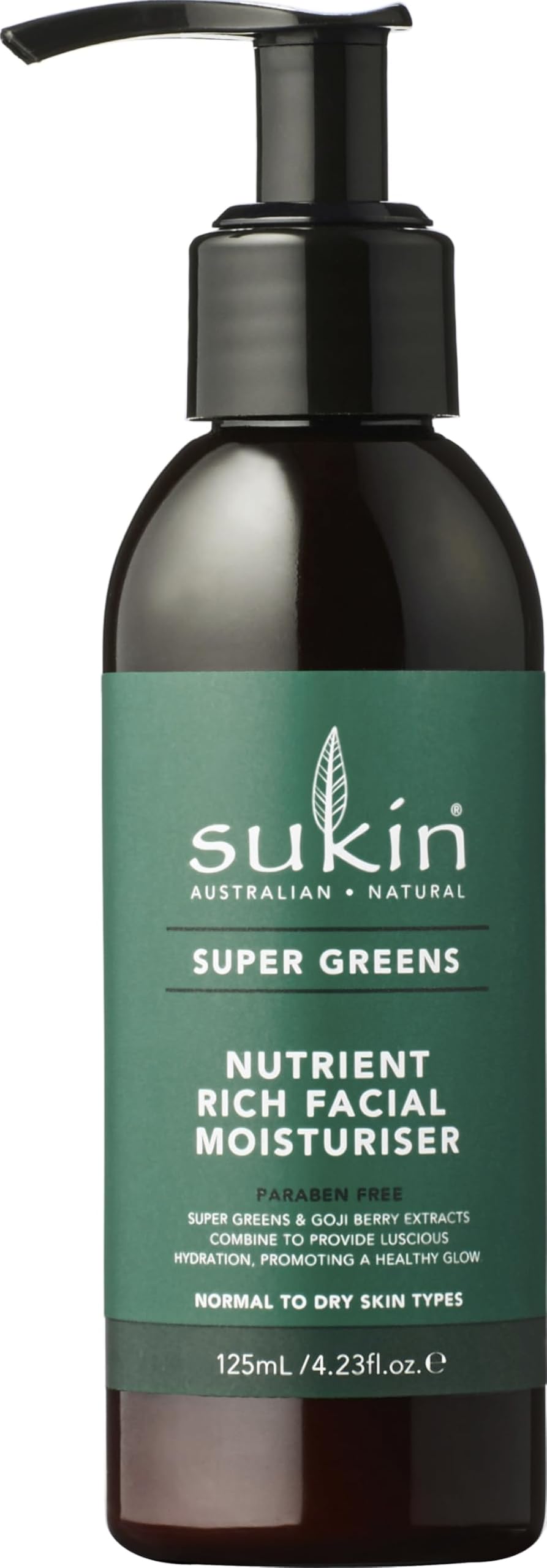 Sukin Super Greens Nutrient Rich Facial Moisturiser - Hydrating, Anti-Aging, Smoothening | 125ml