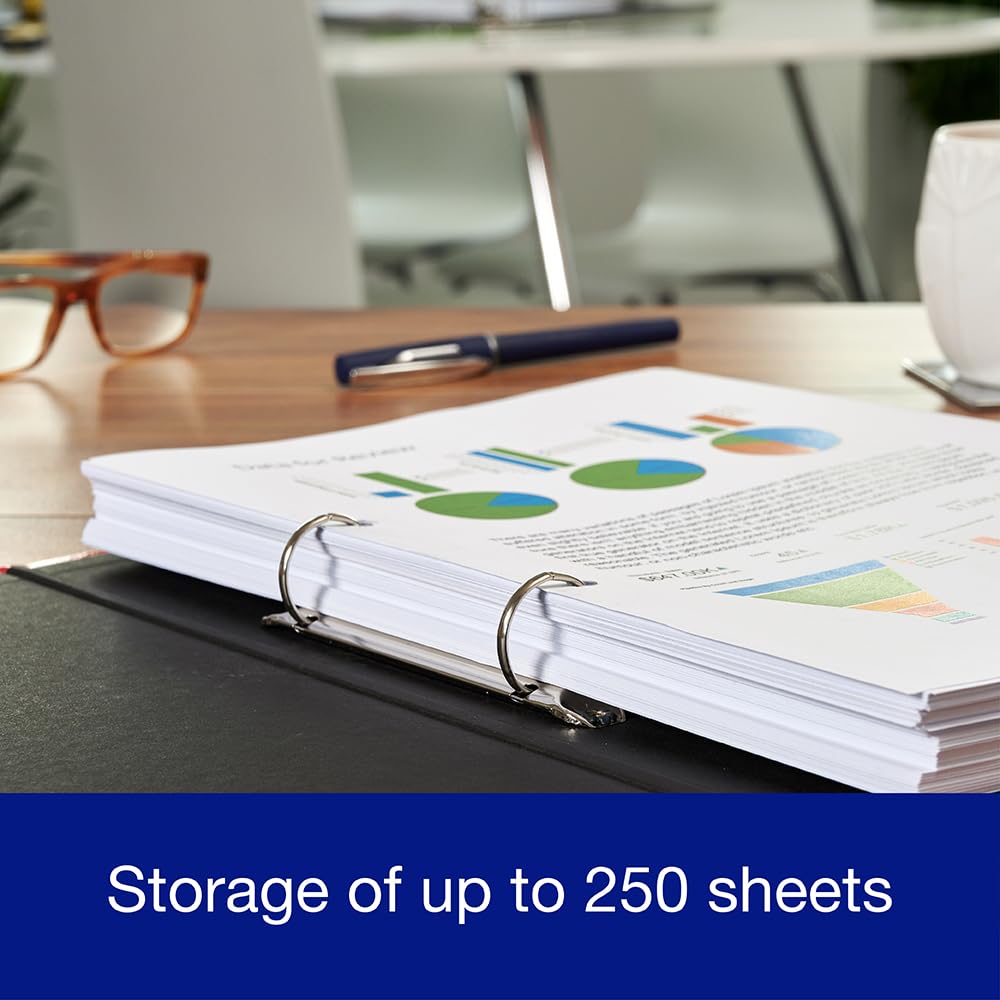 Oxford Premium A4 O-Ring Binder - 40mm Spine, 250 Sheet Capacity, Light Blue (Set of 2) 4
