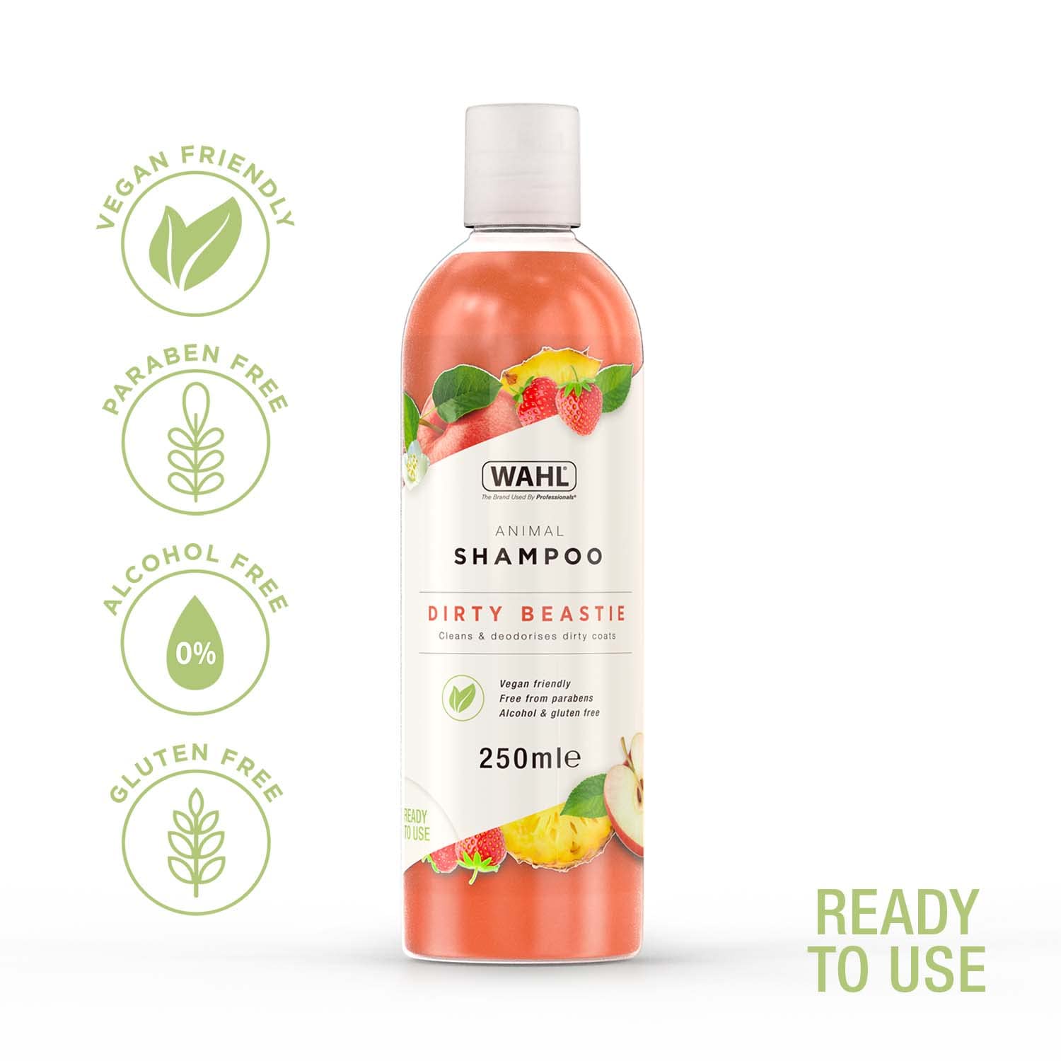 Wahl Dirty Beastie Dog Shampoo - Cleans Thick/Matted Coats | Kiwi Scent | 250ml Ready to Use