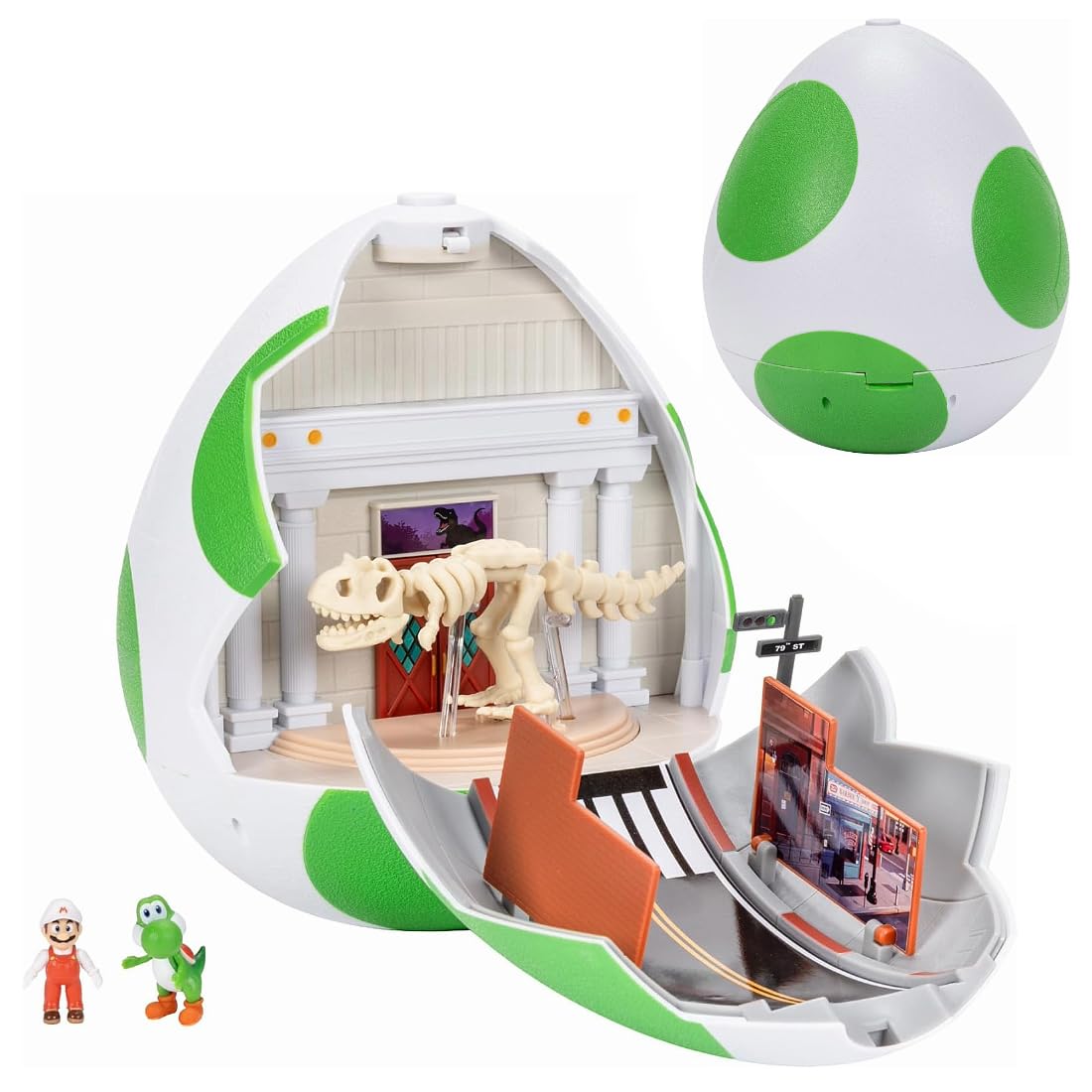 THE SUPER MARIO BROS. MOVIE Yoshi Egg Playset with Fire Mario & Yoshi Figures | Compatible with 4cm Figures