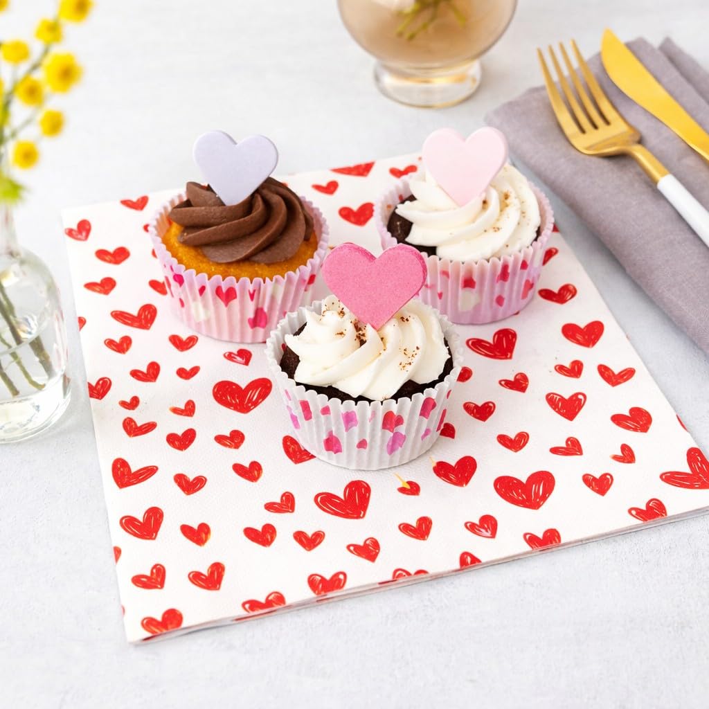 Anniversary House Tiflair Valentines Heart Lunch Napkins - 3-Ply, 33 x 33 cm, Pack of 20