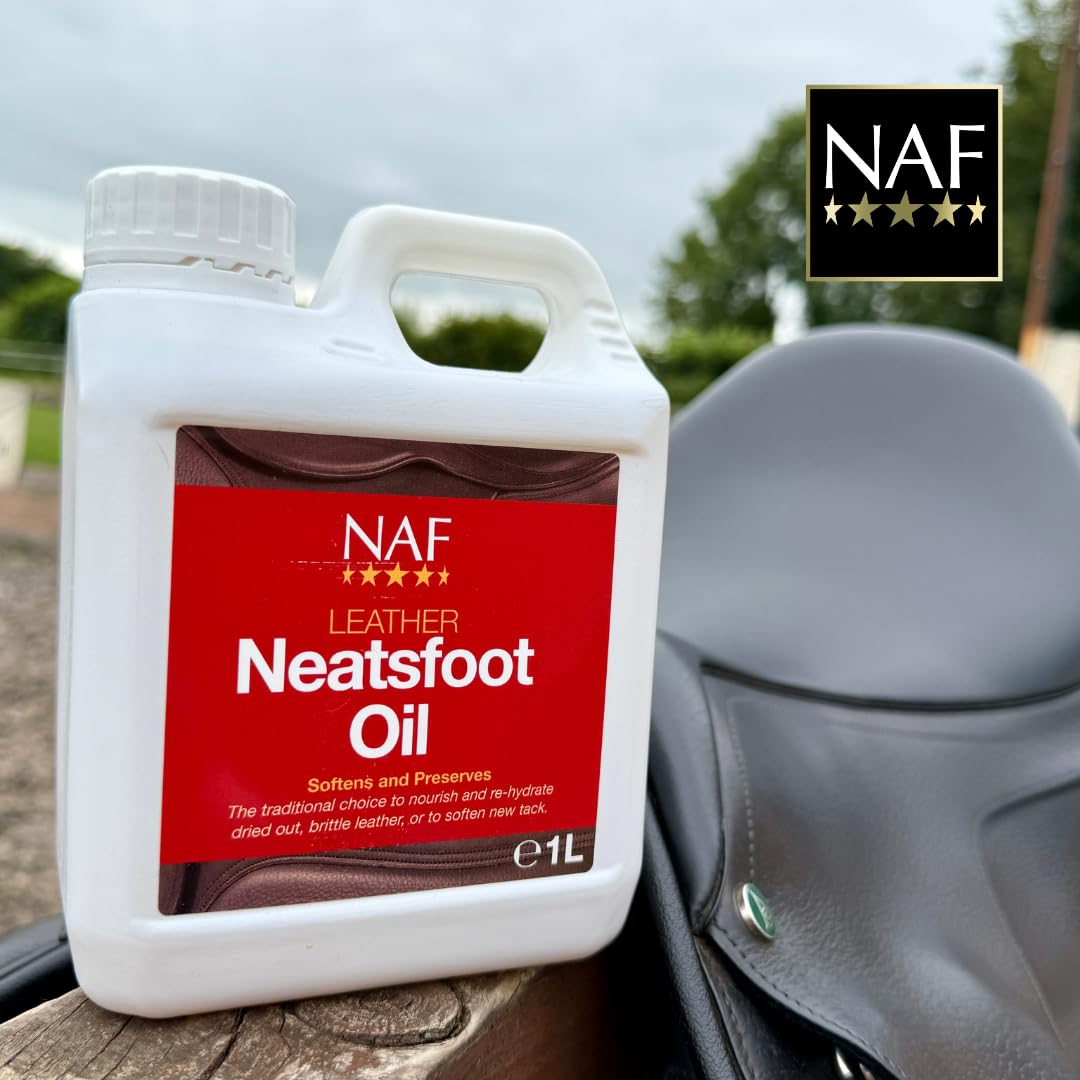 NAF Leather Neatsfoot Oil - Traditional Leather Conditioner for Tack | 1L 4