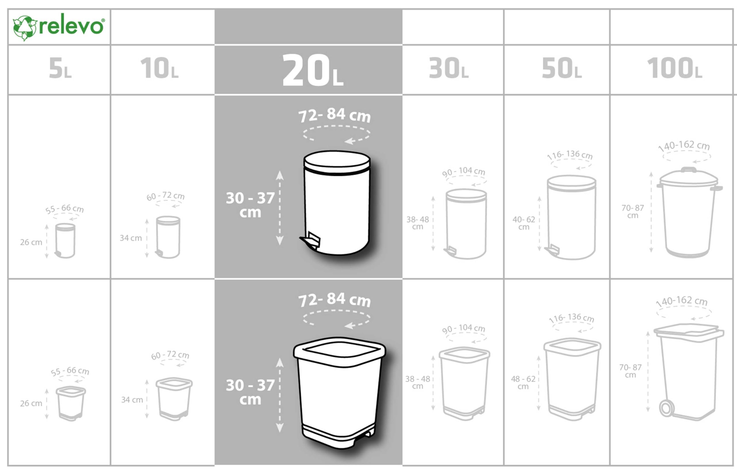 Relevo 100% Recycled Bin Liners - 20L Capacity, Brown, 15 Bags | Drawstring Closure 2