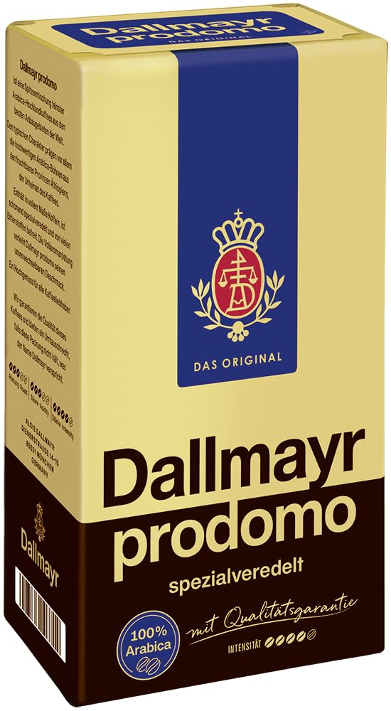 Dallmayr Prodomo Ground Coffee - Original German Roast, 100% Arabica, 500g