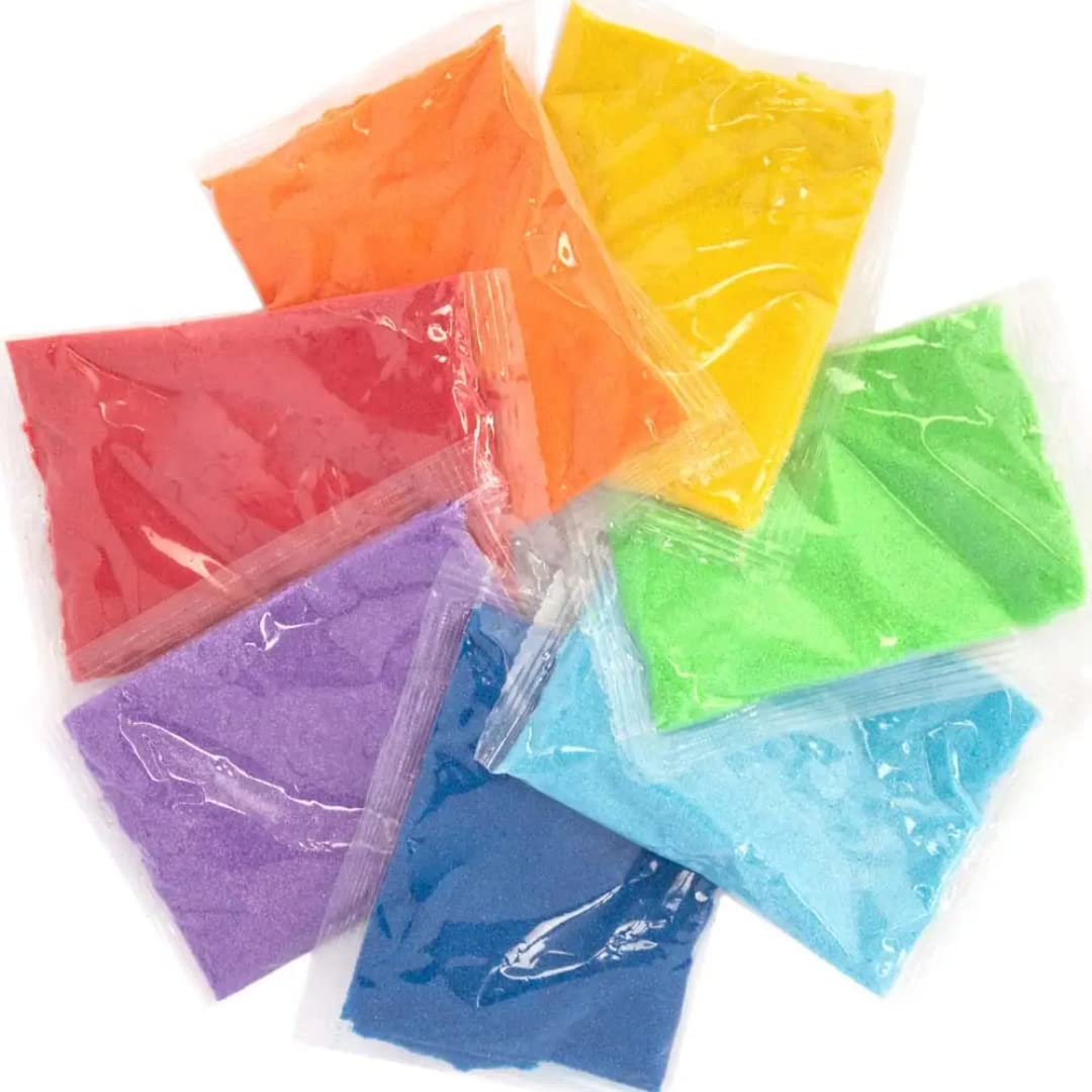 Baker Ross AX960 Rainbow Coloured Craft Sand - 7-Pack for Sand Art & Craft Projects 1