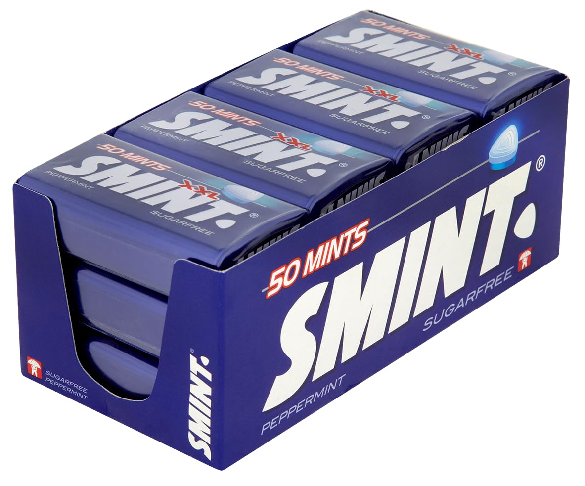 Smint Sugar Free Peppermint Mints - 50 XXL Tin | Tooth-Friendly Xylitol | Suitable for Vegetarians 1