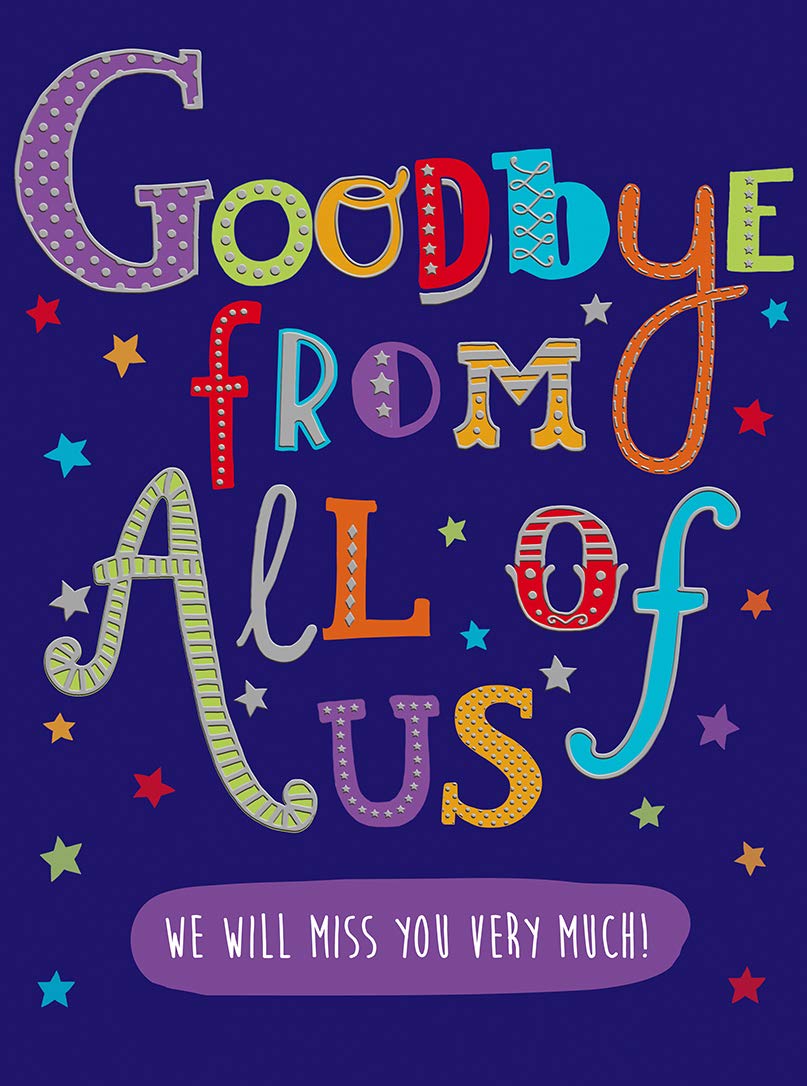 Piccadilly Greetings Big Goodbye from All of Us Greeting Card | 12 x 9 Inches | Navy 1