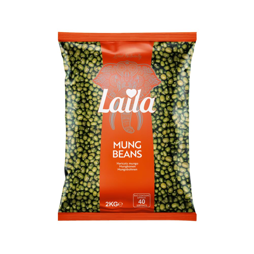 LAILA Mung Beans - Whole, 2 kg Pack | Quick Cooking 1
