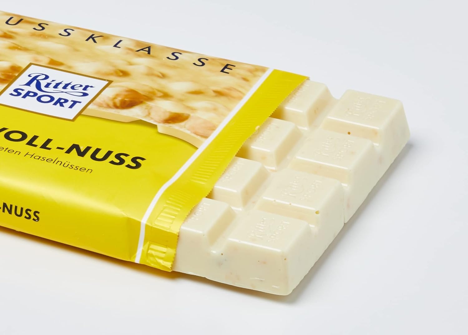 Ritter Sport White Whole Hazelnut Chocolate Bar 100g (Pack of 10) 4