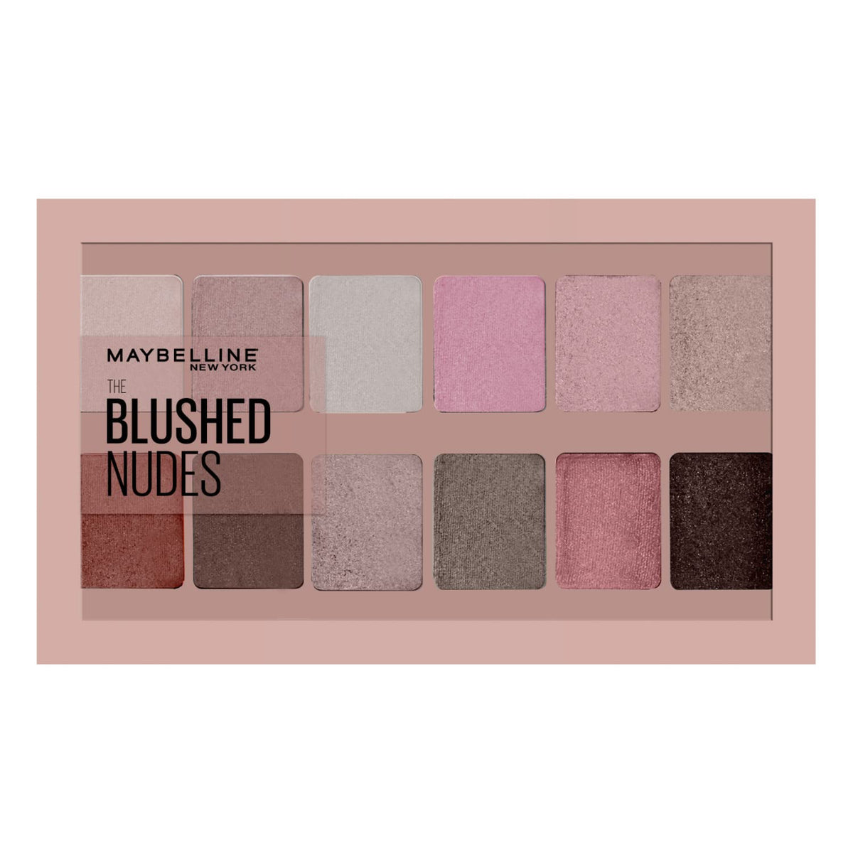 Maybelline Blushed Nudes Eyeshadow Palette - 12 Shades | Matte & Shimmer Finishes | Powder Form