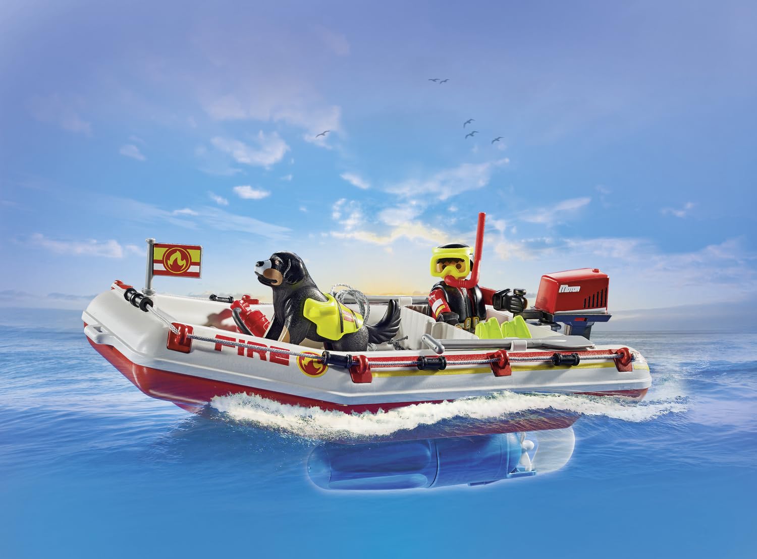 Playmobil 71464 Action Heroes: Fireboat with Aqua Scooter - Water Rescue Playset for Kids 2