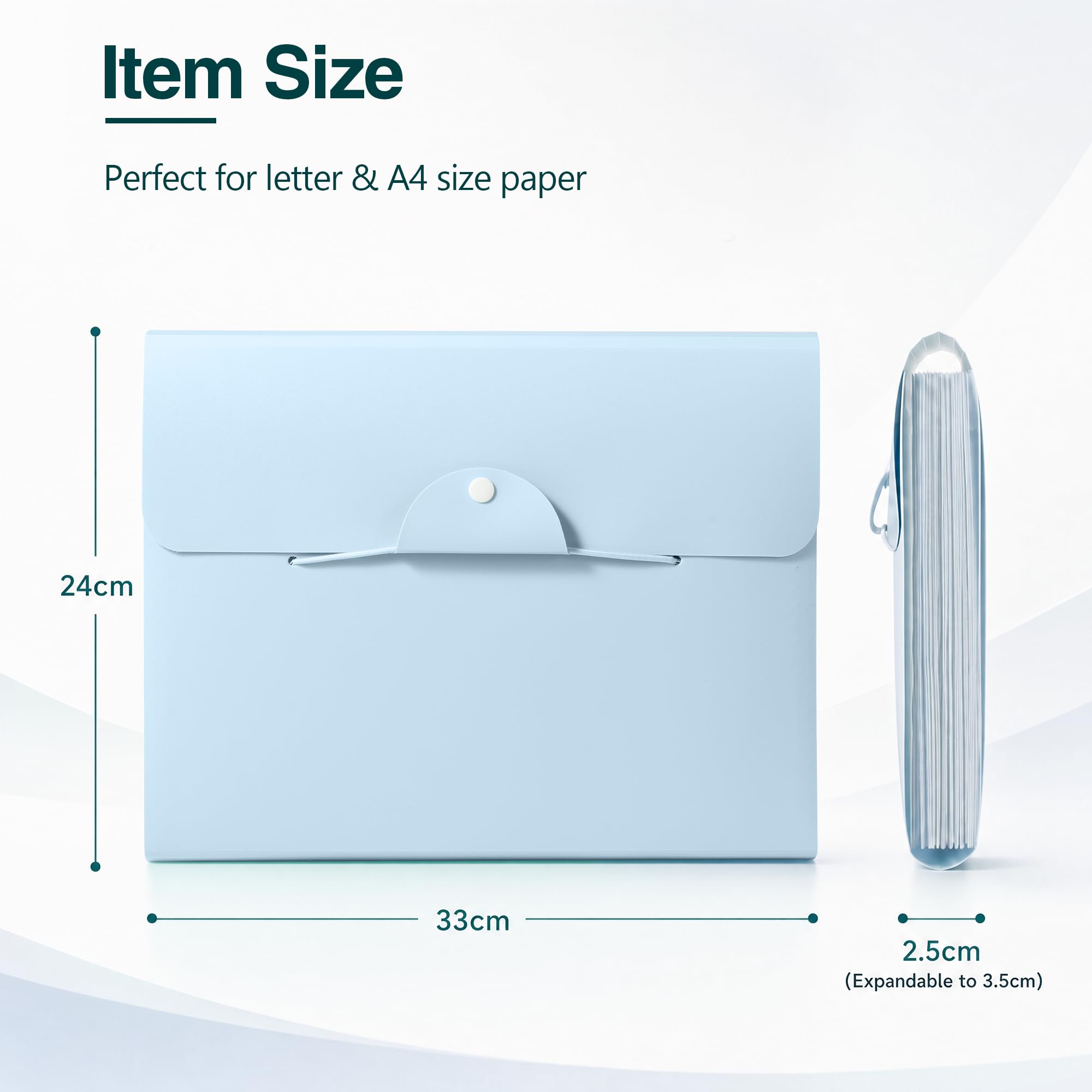 Brencco A4 Expanding File Folder Organizer | 13 Pockets | Blue Polypropylene
