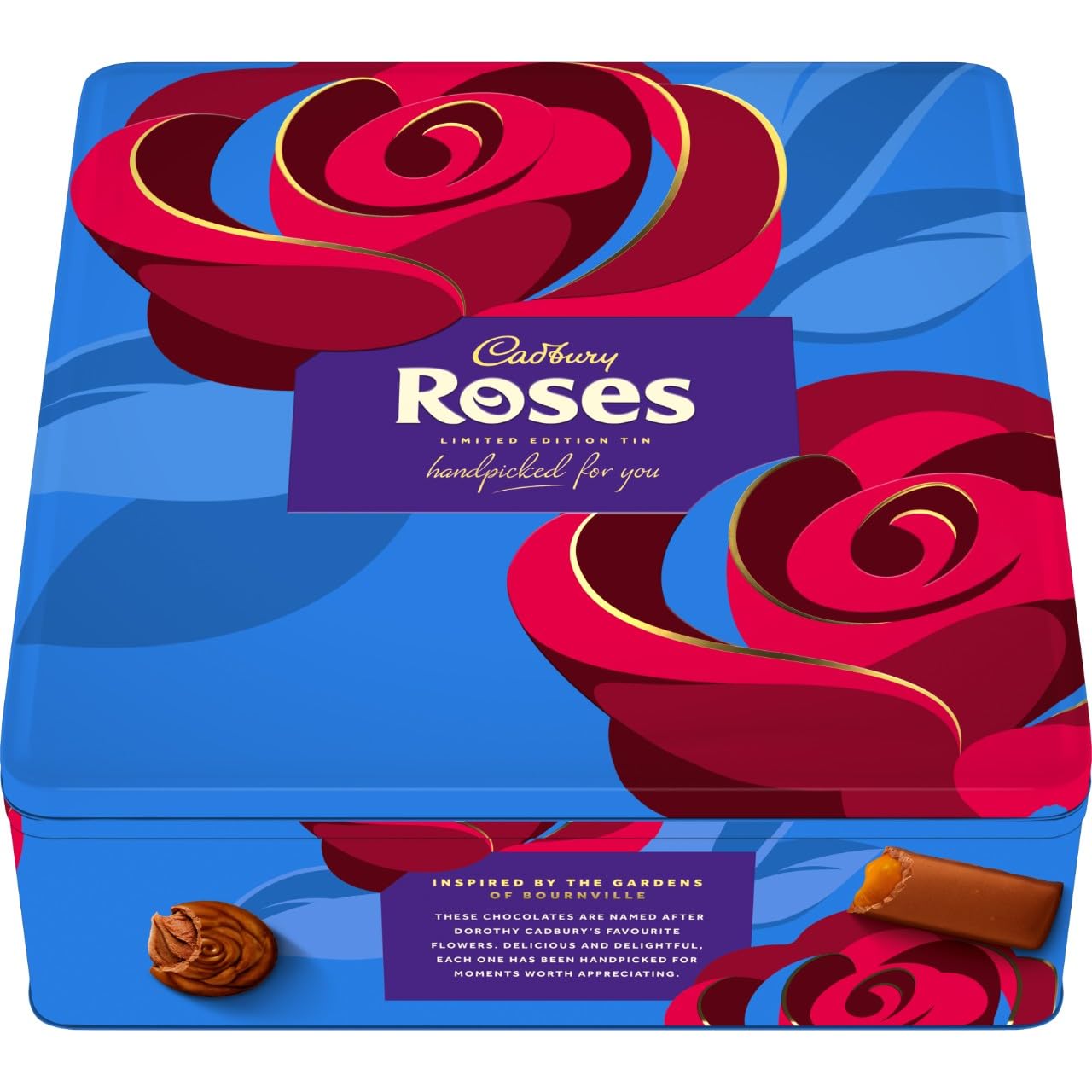 Cadbury Roses Limited Edition Festive Chocolate Tin - Assorted Miniature Chocolates 700g 1