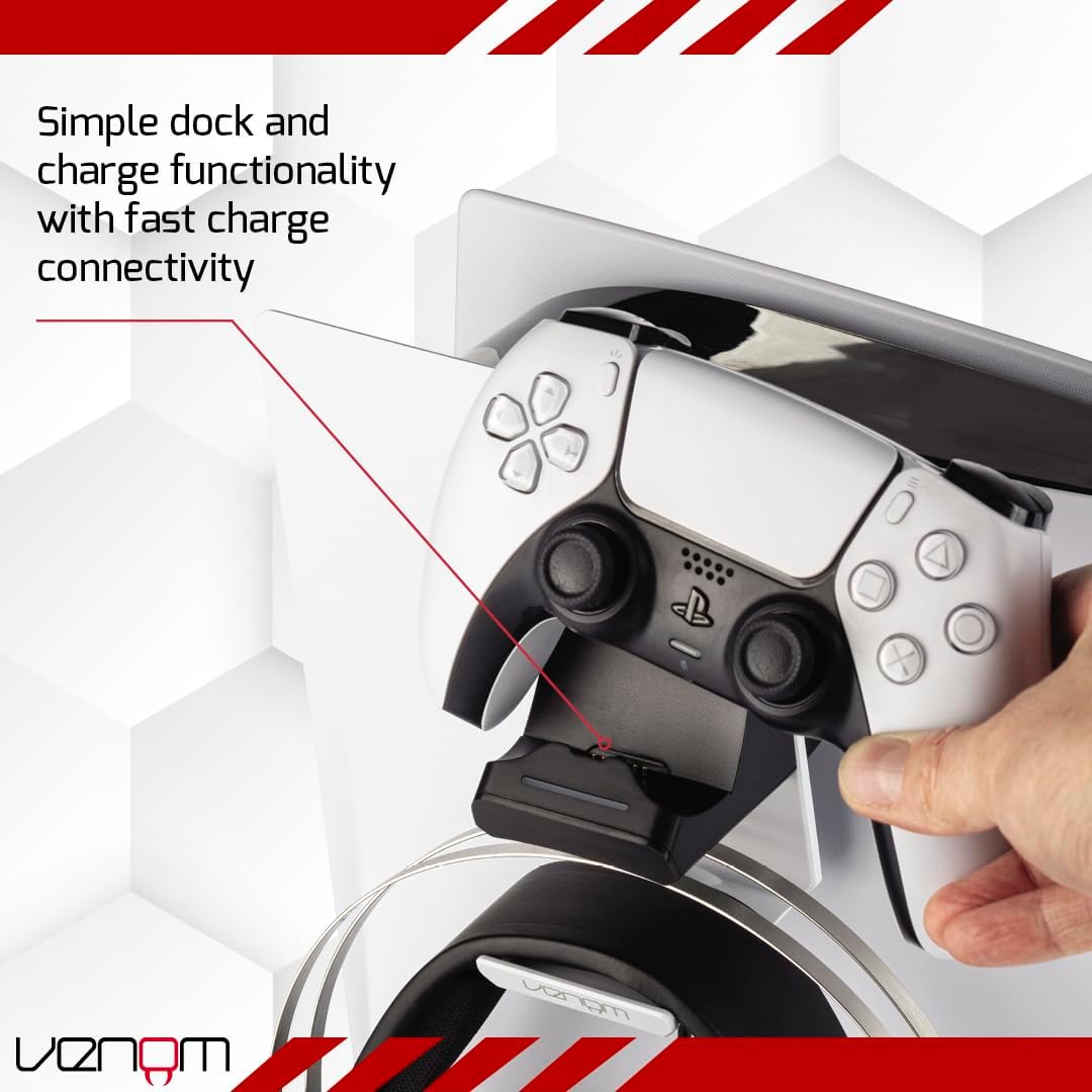 Venom PS5 Stealth Charging Dock and Headset Mount for PlayStation 5 3