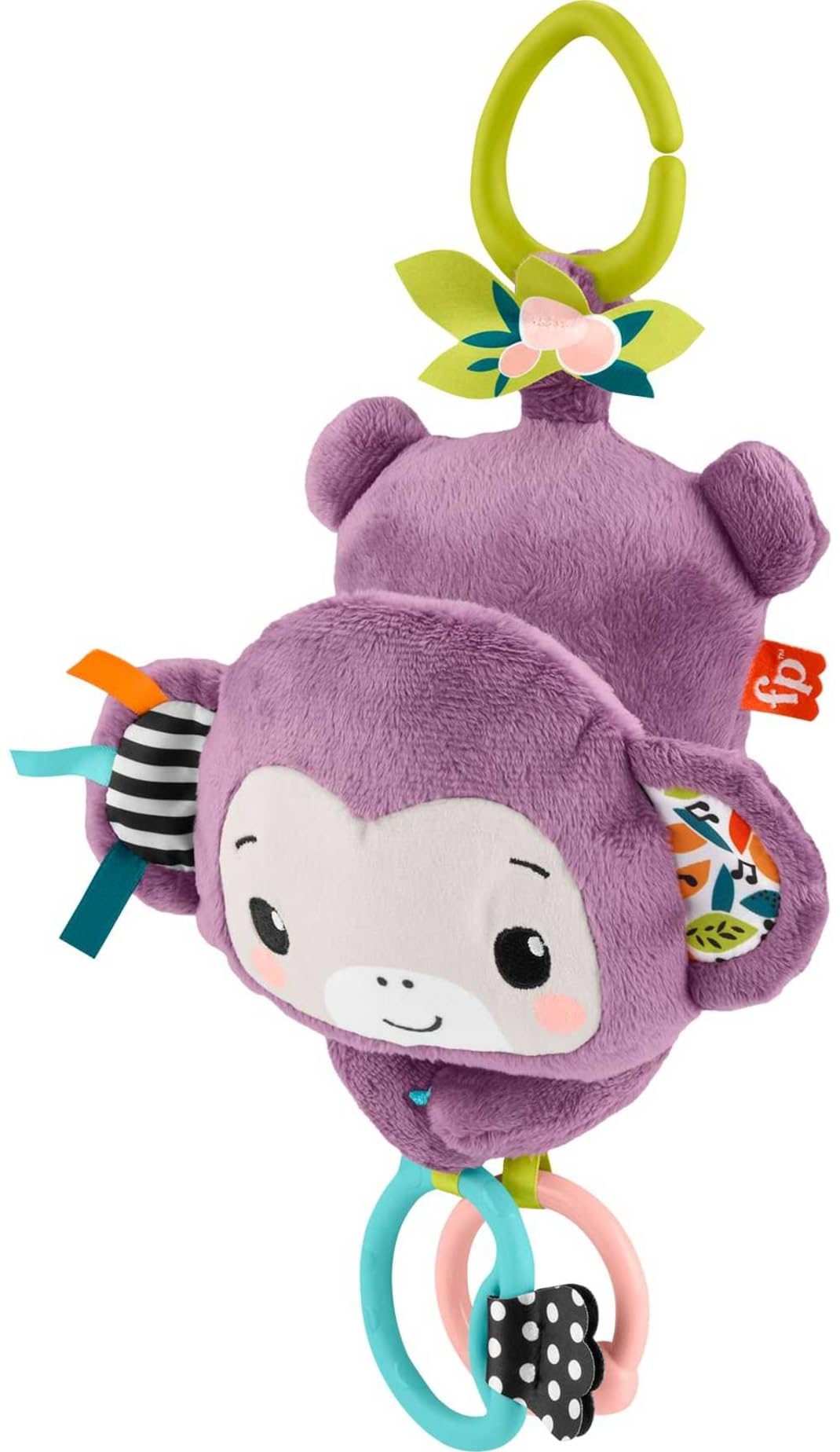 Fisher-Price Sing & Go Purple Monkey Stroller Toy - Musical Sensory Toy for Newborns 1