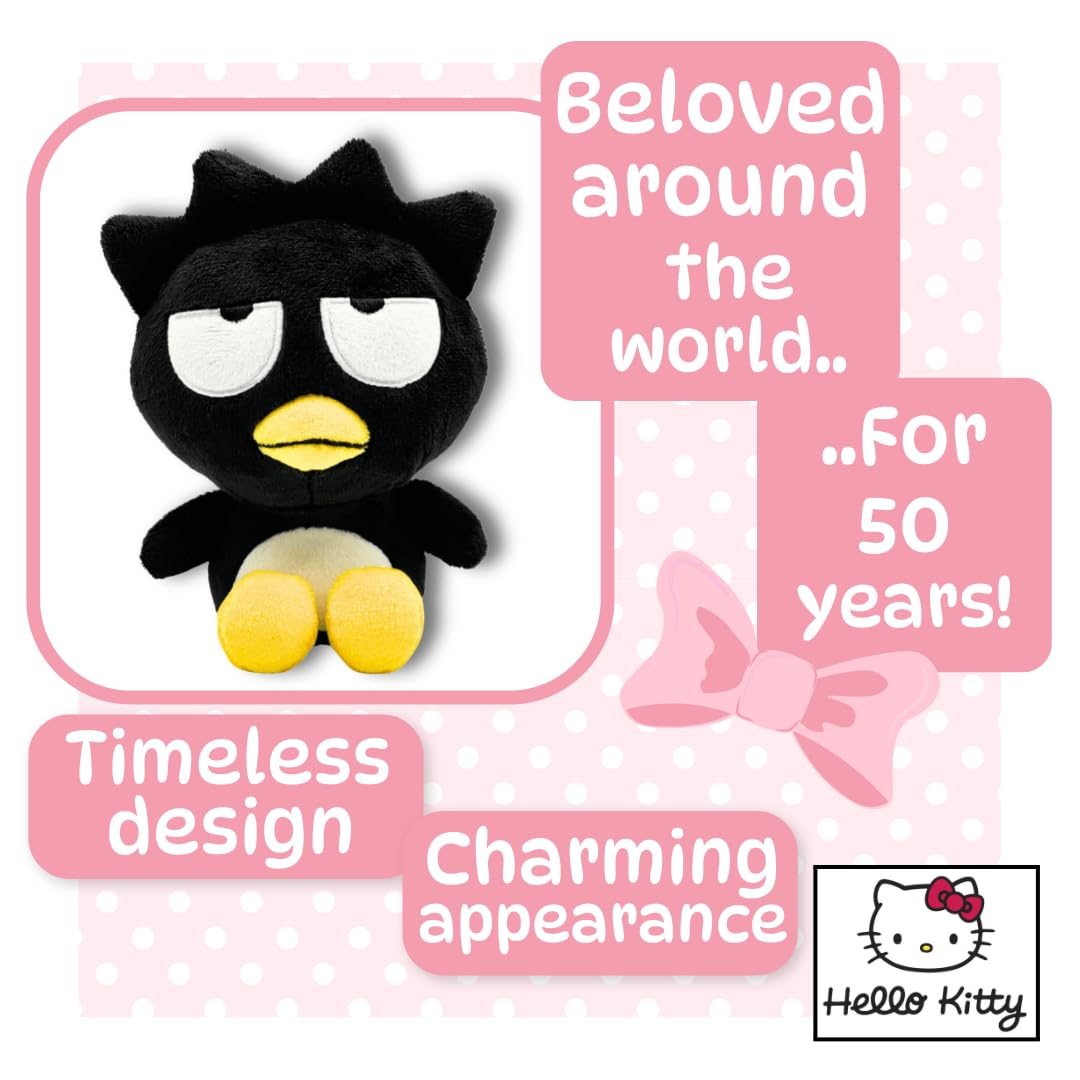 Sanrio Badtz Maru Plush Toy - 15cm Sitting Black Penguin Collectible for Kids & Adults 3