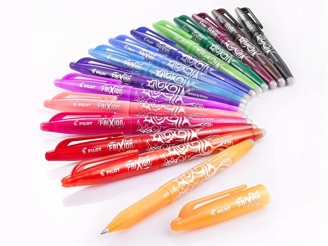 PILOT Frixion Ball 0.7 Erasable Rollerball Pen - Medium Point, Red Ink | Pack of 1 Pen + 3 Refills 7