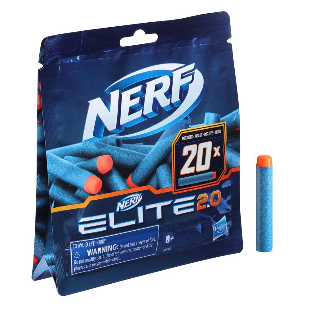 Nerf Elite 2.0 20-Dart Refill Pack - Official Foam Darts for Elite 2.0 Blasters | F0040EU5 1