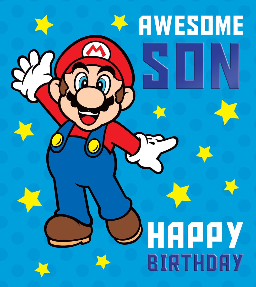 Danilo Promotions LTD Super Mario Son Birthday Greeting Card | Awesome Son Message | Standard Size