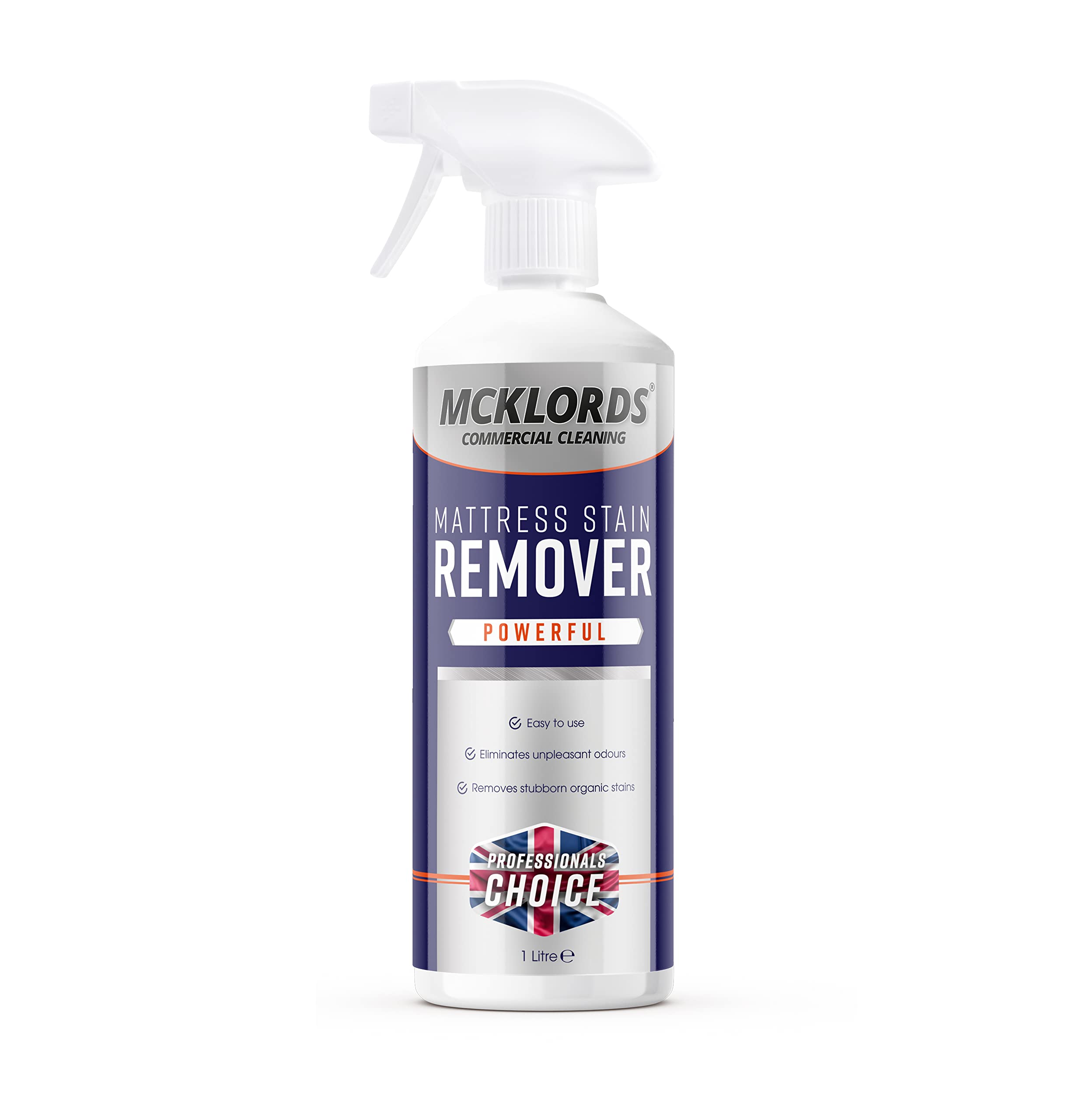 McKLords Commercial Mattress Stain Remover - Professional Strength Organic Stain Removal | 1 Litre Spray 1