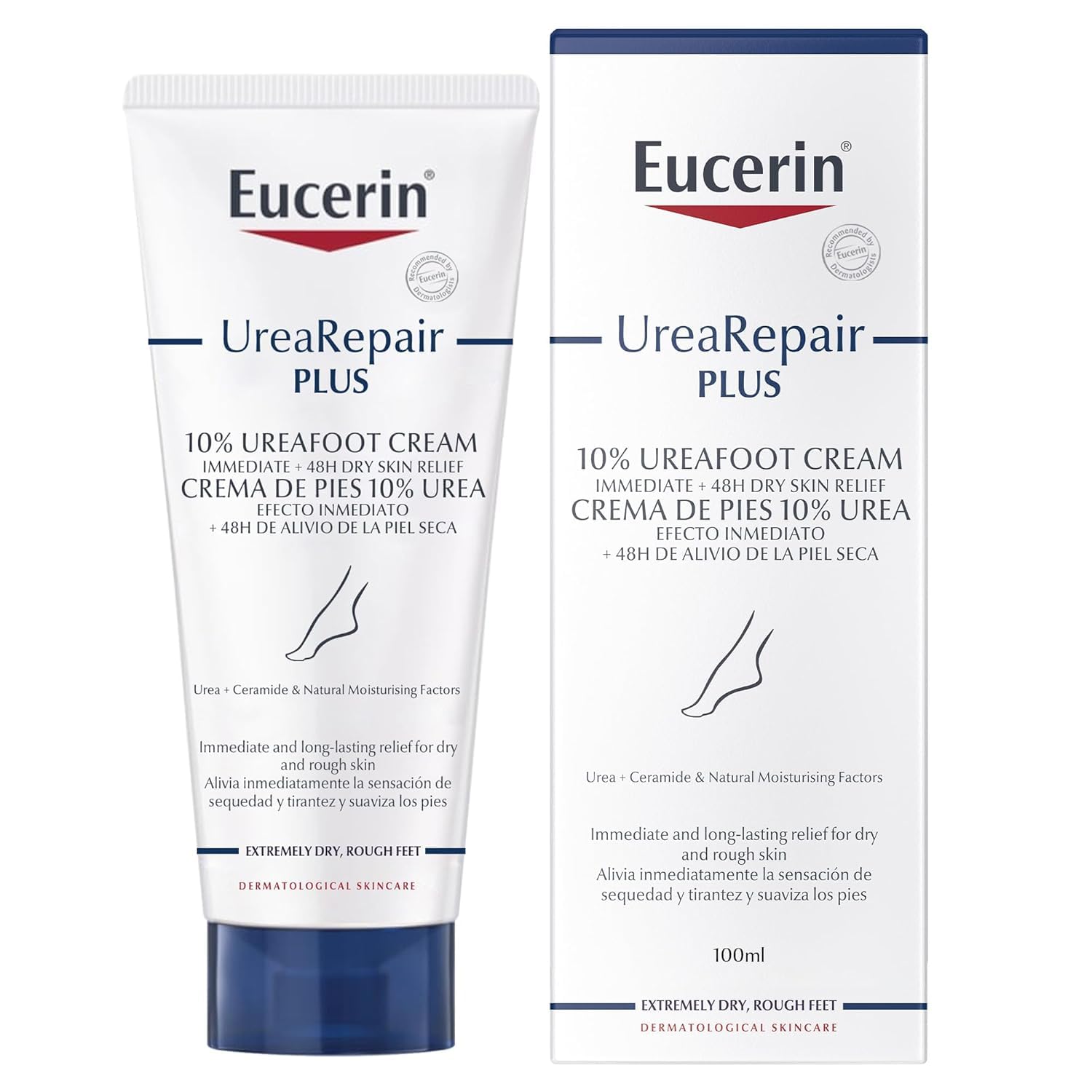 Eucerin UreaRepair Plus 10% Urea Foot Cream - Intensive Moisturising for Dry, Cracked Feet | 100ml