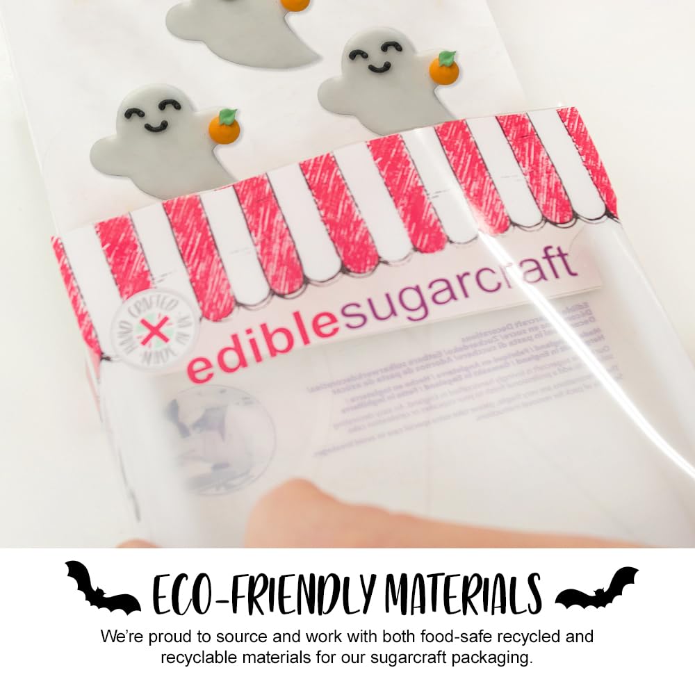 Anniversary House - Halloween Ghost and Pumpkin Edible Cake Toppers 5pcs 5